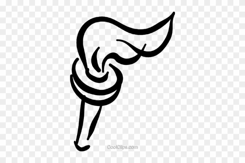 Olympic Torch Royalty Free Vector Clip Art Illustration - Olympic Torch Png White #1116098