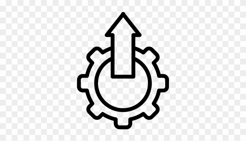 Settings Symbol With Up Arrow In A Circle Vector - Gears Arrow Icons #1116101