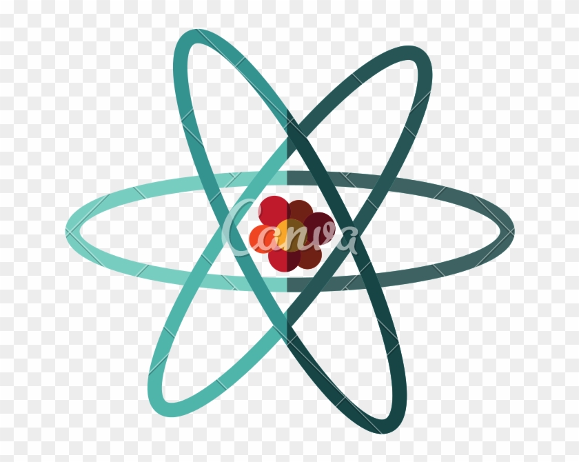 Atom Flat Scientific Symbol Illustration Shadow Vector - Atom #1116429