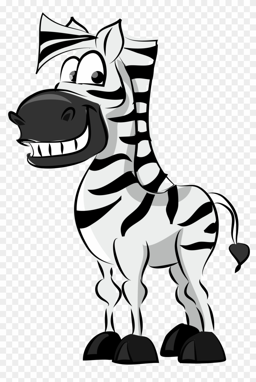 Cartoon Zebra Black And White Illustration - Cartoon Zeepra #1116760