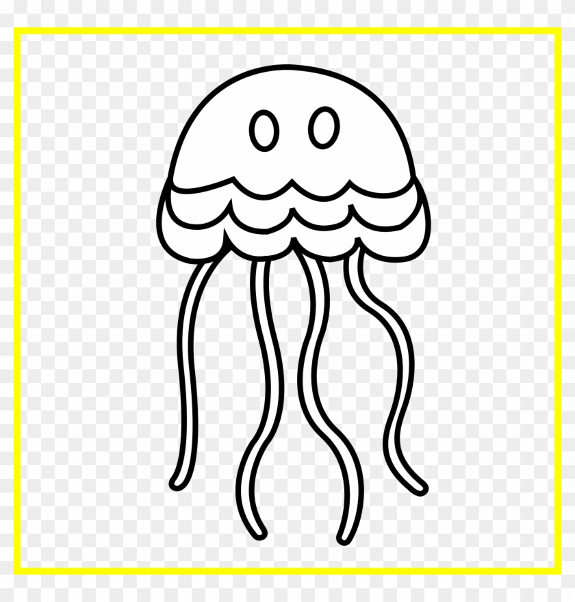 Stunning Jellyfish Black And White Clipart Of Fish - Jellyfish Black In White #1116896