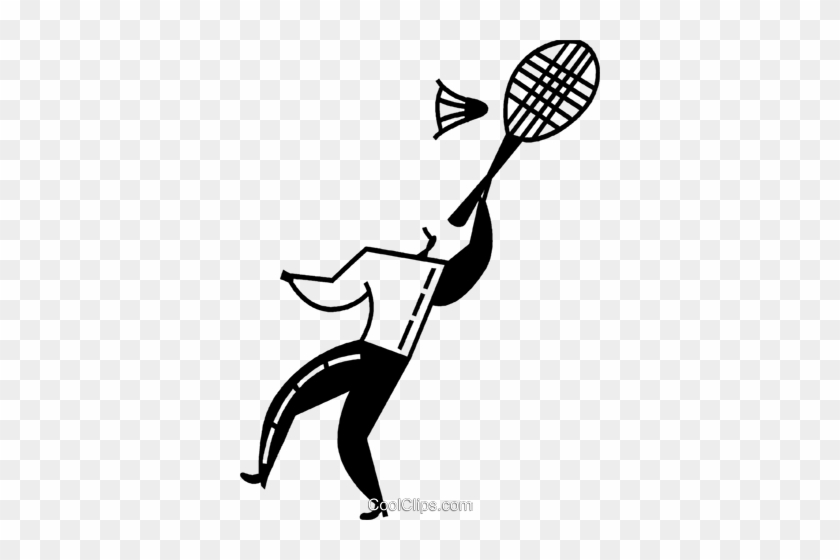 Badminton Player Royalty Free Vector Clip Art Illustration - Badminton Player Royalty Free Vector Clip Art Illustration #1116961