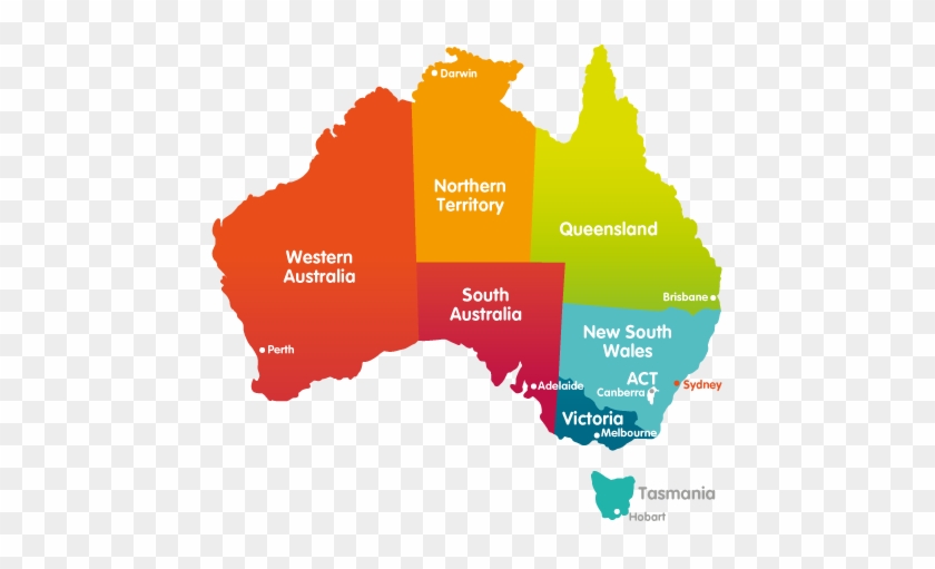 Map Of Australia With States Territories And Capital - Map Australia Capital Cities #1117347