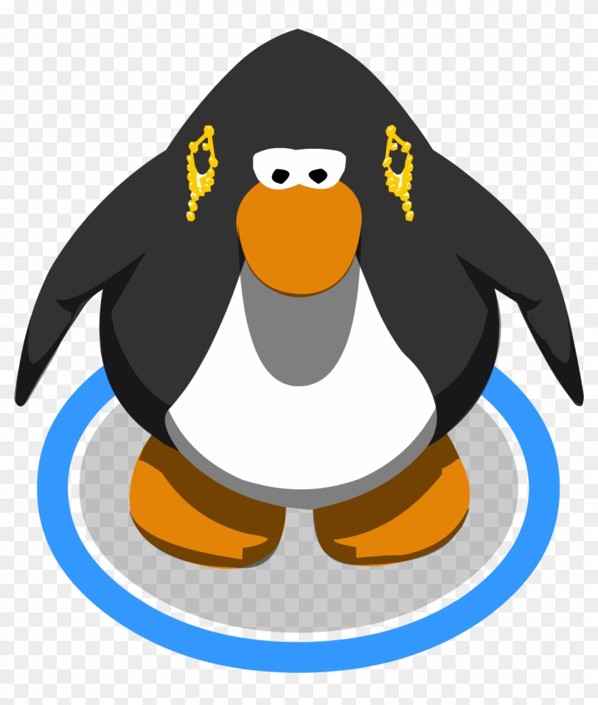Gold Chandelier Earrings In-game - Club Penguin 3d Penguin #1117503