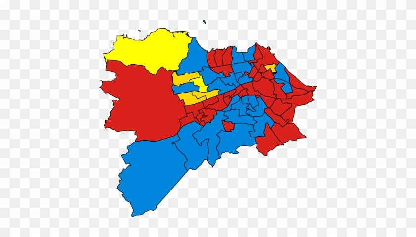 Map Showing Results In Edinburgh District Council Wards - Map #1117529