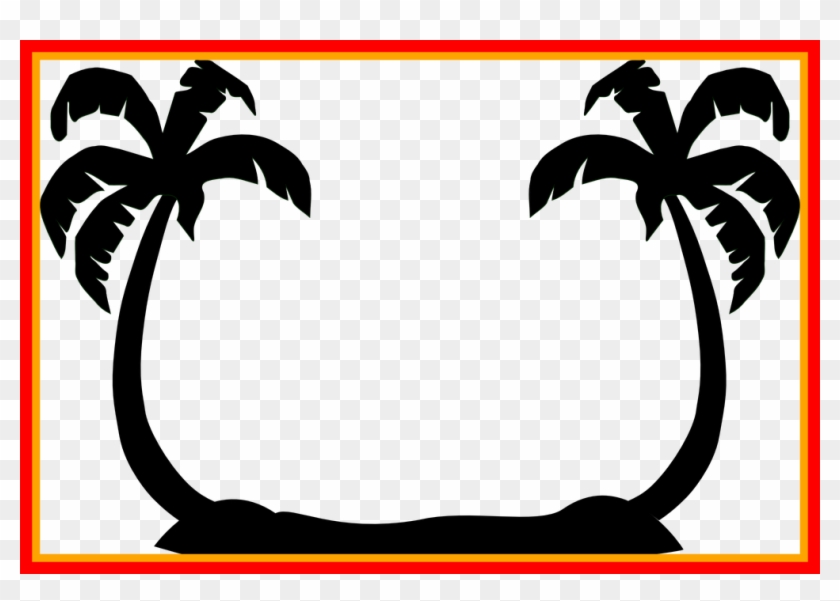 The Best Beach Png Black And White Transparent Pict - Palm Trees Clipart Black And White #1117839