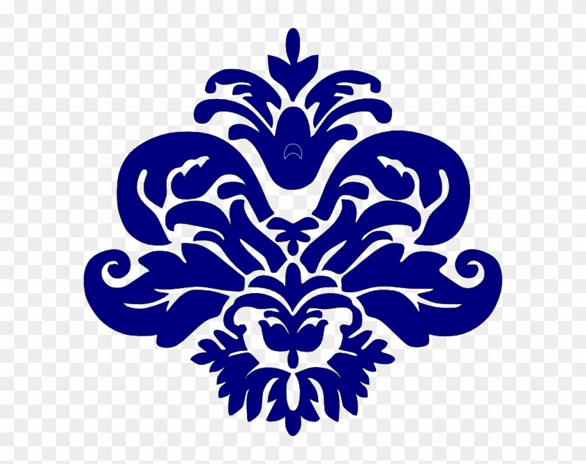 Navy Blue Clipart - Black And White Damask Pattern Png #1117887