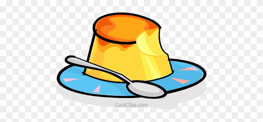 Dessert On A Plate Royalty Free Vector Clip Art Illustration - Clipart Flan #1117900