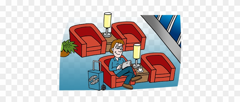 Lounge Clipart Airport Counter - Waiting In An Airport Cartoon #1118082