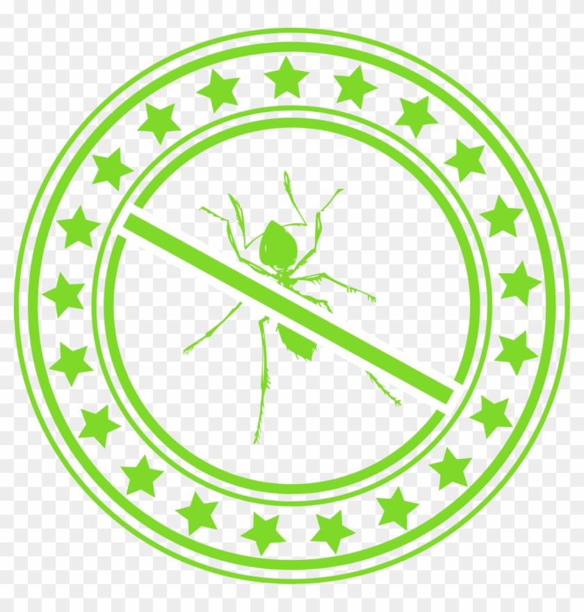 Green Circle With Star Border And A Green Ant With - Circle Of Spade #1118357