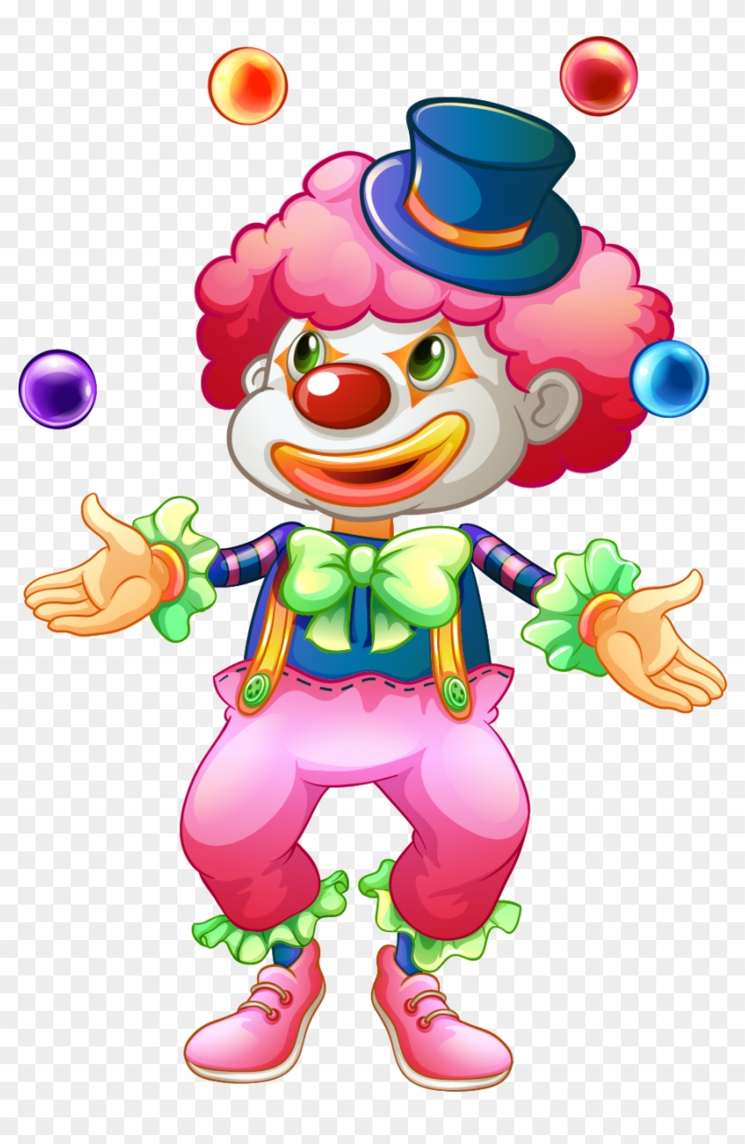 Clown Juggling Circus Illustration - Clown Purim Stickers #1118441