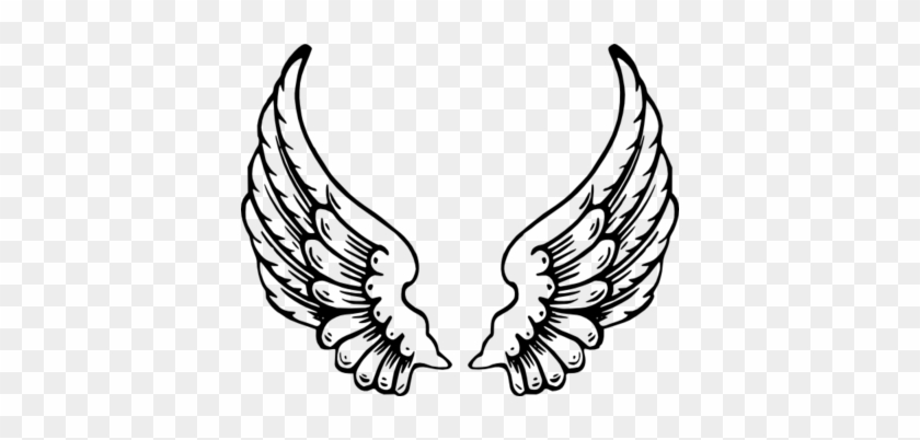 Angel Basic Shape Coloring Wings Clip Art At Vector - Wings Clip Art Black And White #1118499