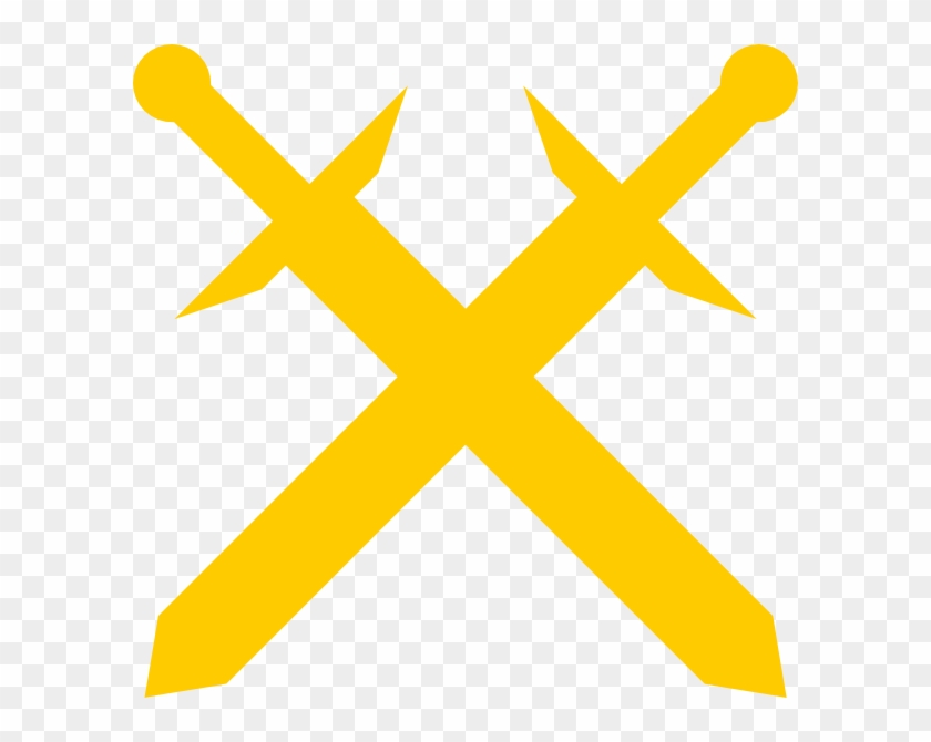 Golden Cross Swords Png #1118531