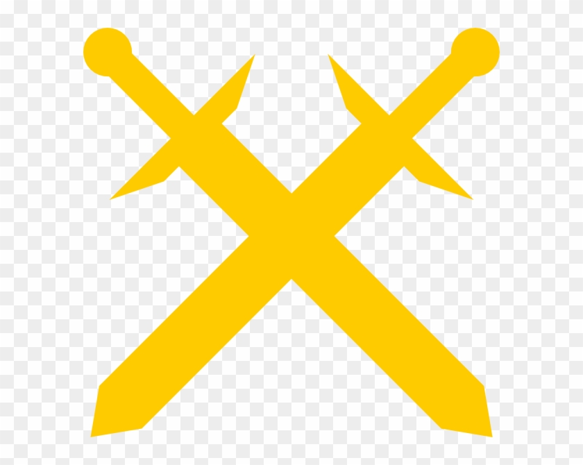 Golden Cross Swords Png #1118531