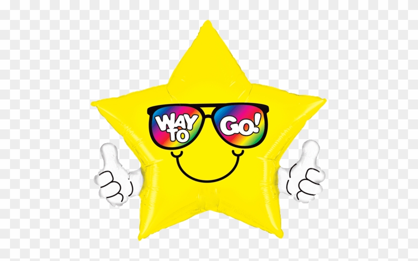 32" Thumbs Up Way To Go Yellow Star Balloon Instaballoons - Congratulations Way To Go #1118655