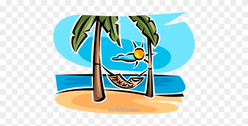 Hammock Between Two Trees Royalty Free Vector Clip - Urlaub Strand Clipart #1118739