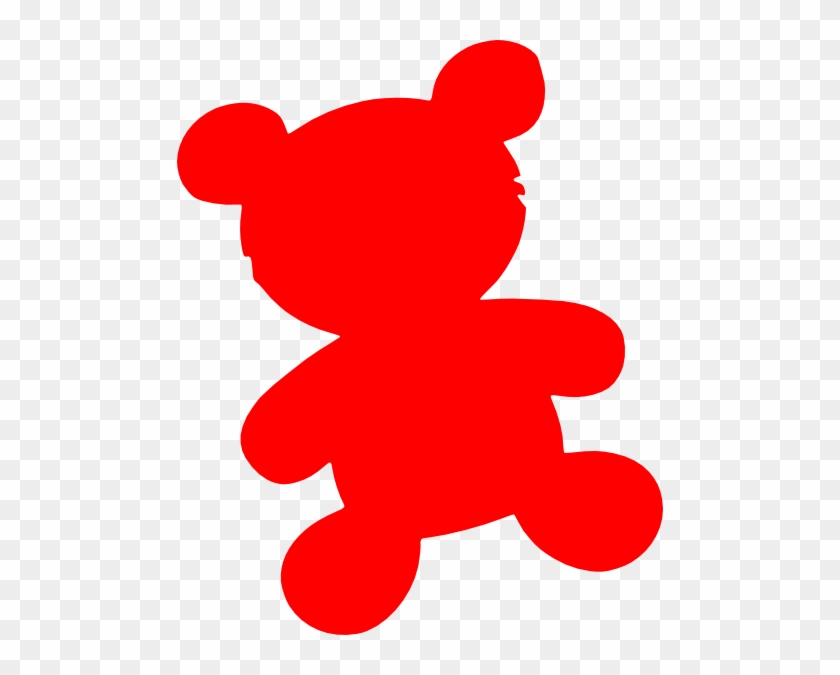 Red Clip Art Hxucxe Clipart - Teddy Bear Silhouette #1119008