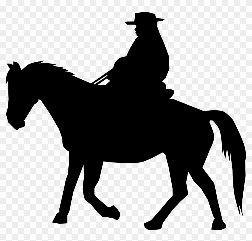 Cowboy Rider Silhouette Png Image - Cowboy Clipart Black And White #1119063