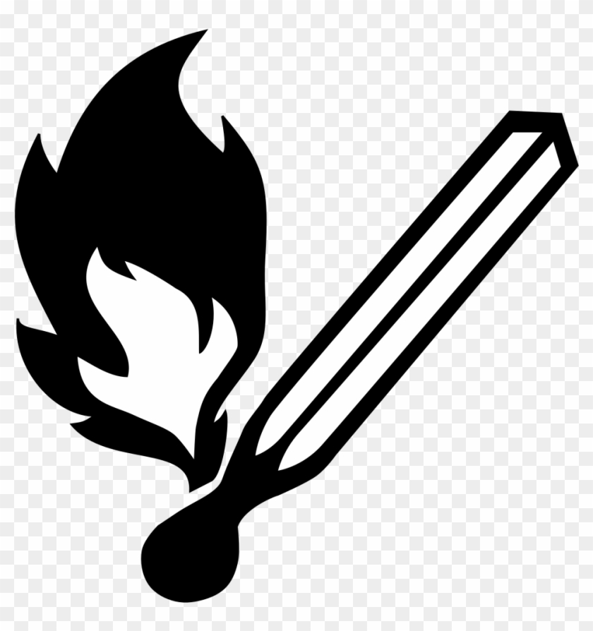 Burning Matchstick Pictogram - No Open Flame Icon #1119199