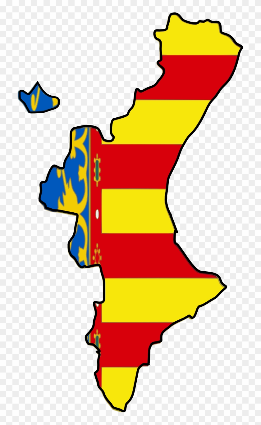 Comunidad Valenciana Png - Comunidad Valenciana Flag Map #1119354