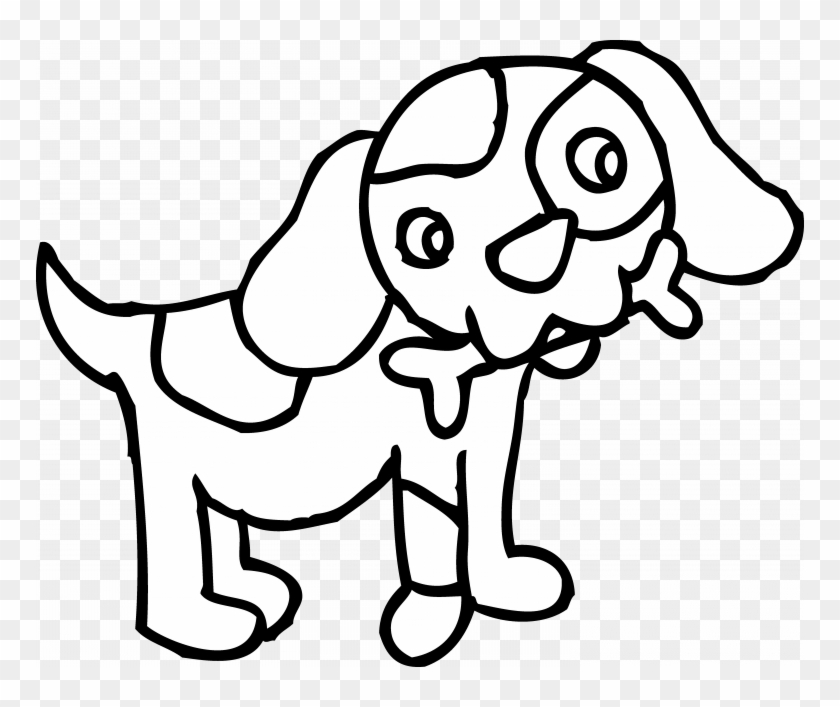 Black And White Dog Clipart - Cartoon Dog To Colour #1119622