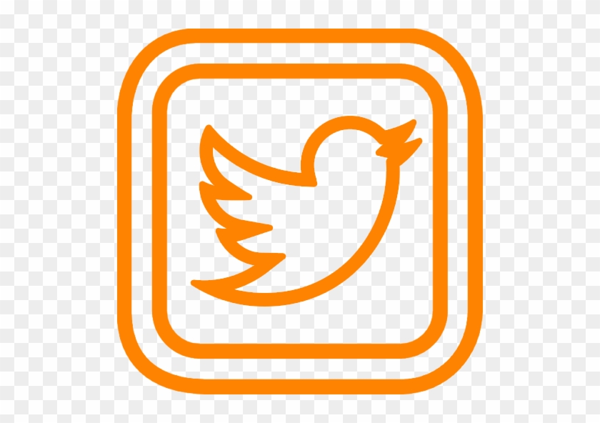 Social Twitter Outline Orange - Orange Twitter Logo Png #1119716