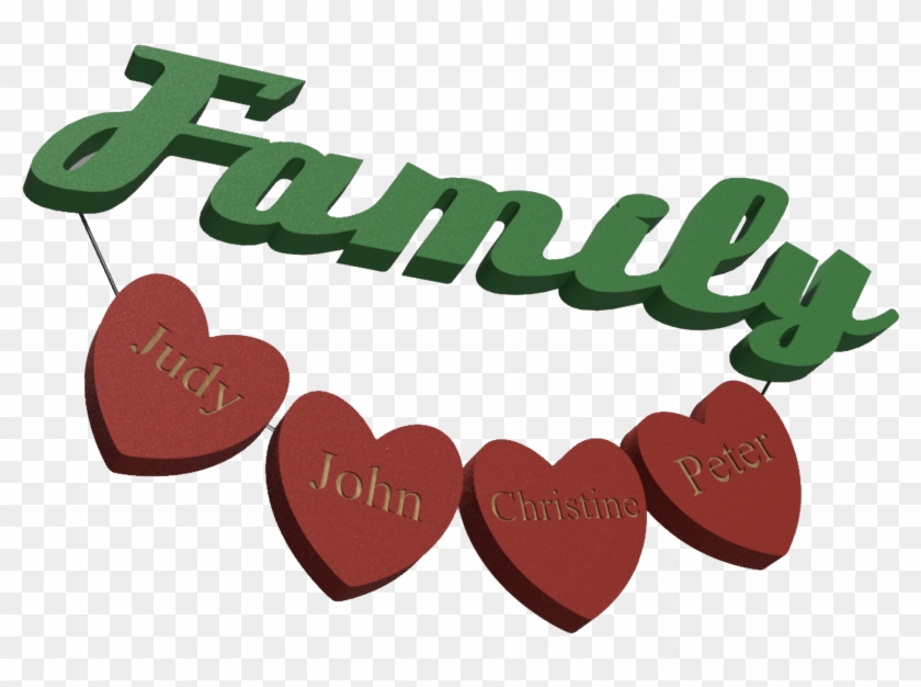 Personalized Family Names, Name Wood Engraving, Custom - Heart #1119786