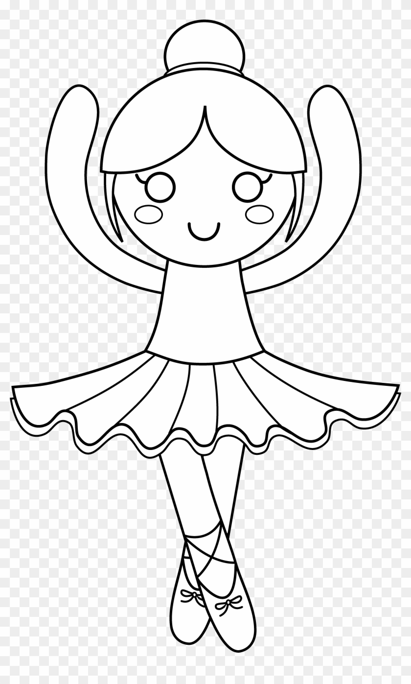 Ballerina Clipart Coloring - Clip Art #1119911