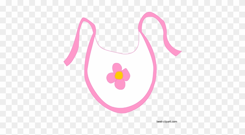 Baby Bib In Pink Color, Free Clip Art - Clip Art #1120342