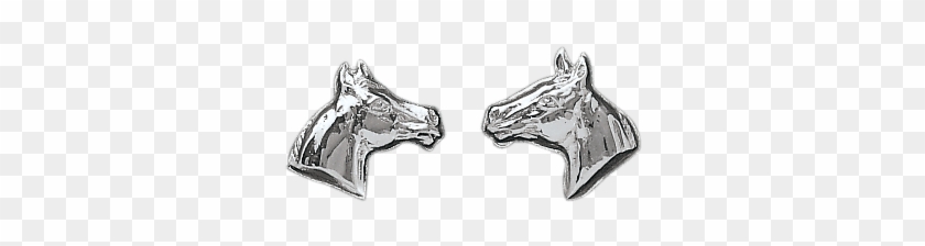 Women's Bar V Ranch By Vogt Silver Horse Head Earrings - Bar V Ranch Silver Horse Earrings #1120344