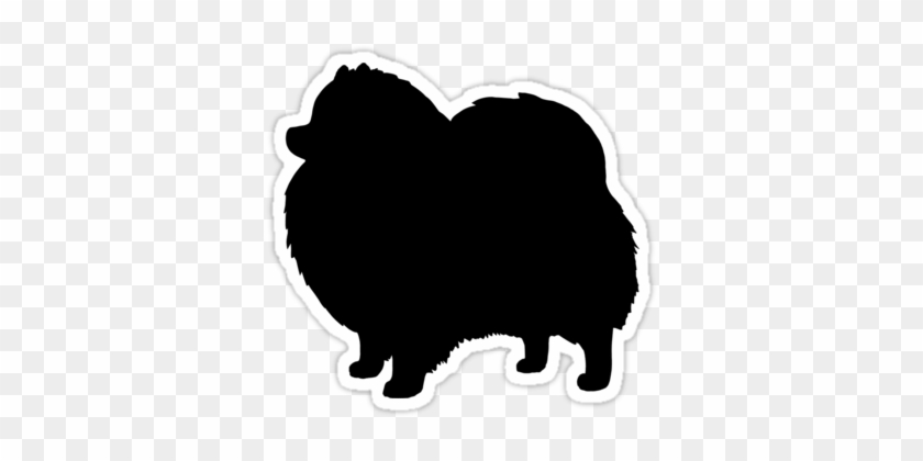 'black Pomeranian Dog Silhouette ' Sticker By Jenn - Animal Animal Animal Sticker #1120360