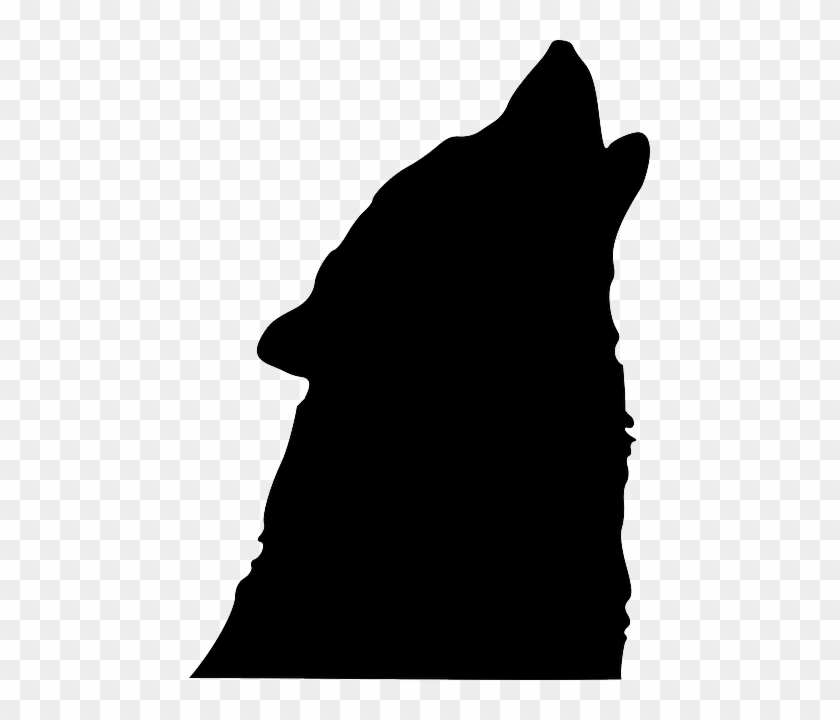 Black, Icon, Simple, Outline, Symbol, Moon - Howling Wolf Silhouette #1120426