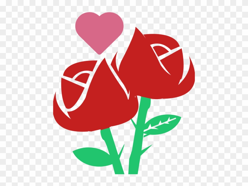 Dos Rosas Rojas Y Un Corazon - Iconos De Amor Png #1120451