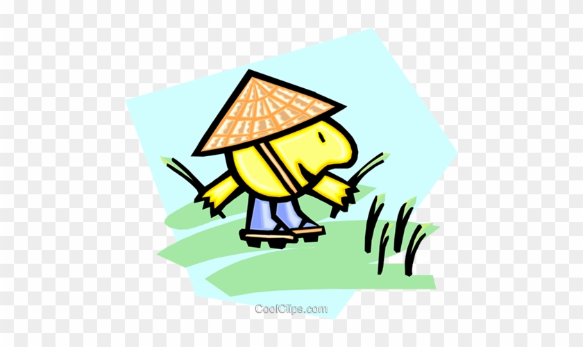 Chinese Rice Picker Royalty Free Vector Clip Art Illustration - Chinese Rice Picker #1120530