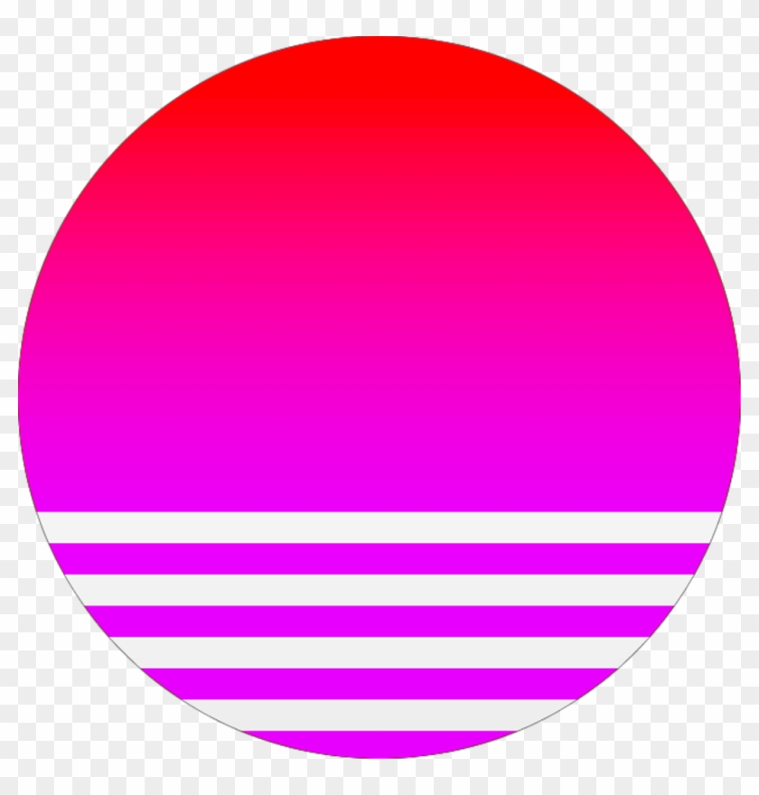 Ftestickers Vaporwave Circle Sun Geometric Planet - Vaporwave Sun #1120645