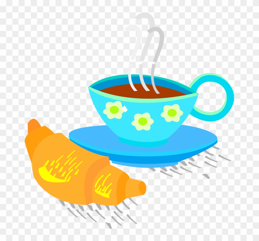 Vector Illustration Of Coffee Cup With Freshly Baked - Tea Break Clip Art #1120765