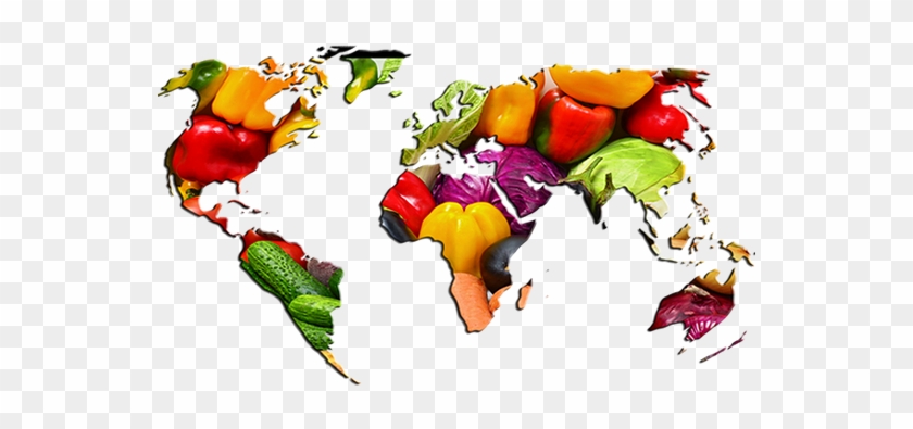 Vegetarianism - Silhouette World Map Outline #1120823