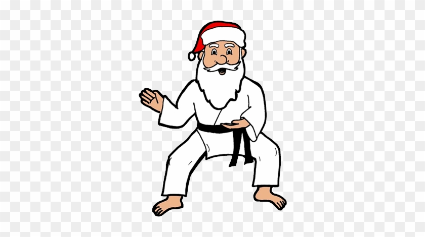 Martial Arts Clipart Santa - Santa In A Karate Suit #1120942