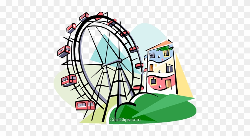 Vienna Ferris Wheel Austria Royalty Free Vector Clip - Ferris Wheel Clip Art #1121120