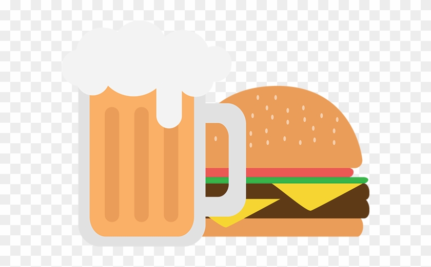 Burger Character Holding Beer Stock Vector - Burger And Beer Clip Art #1121667