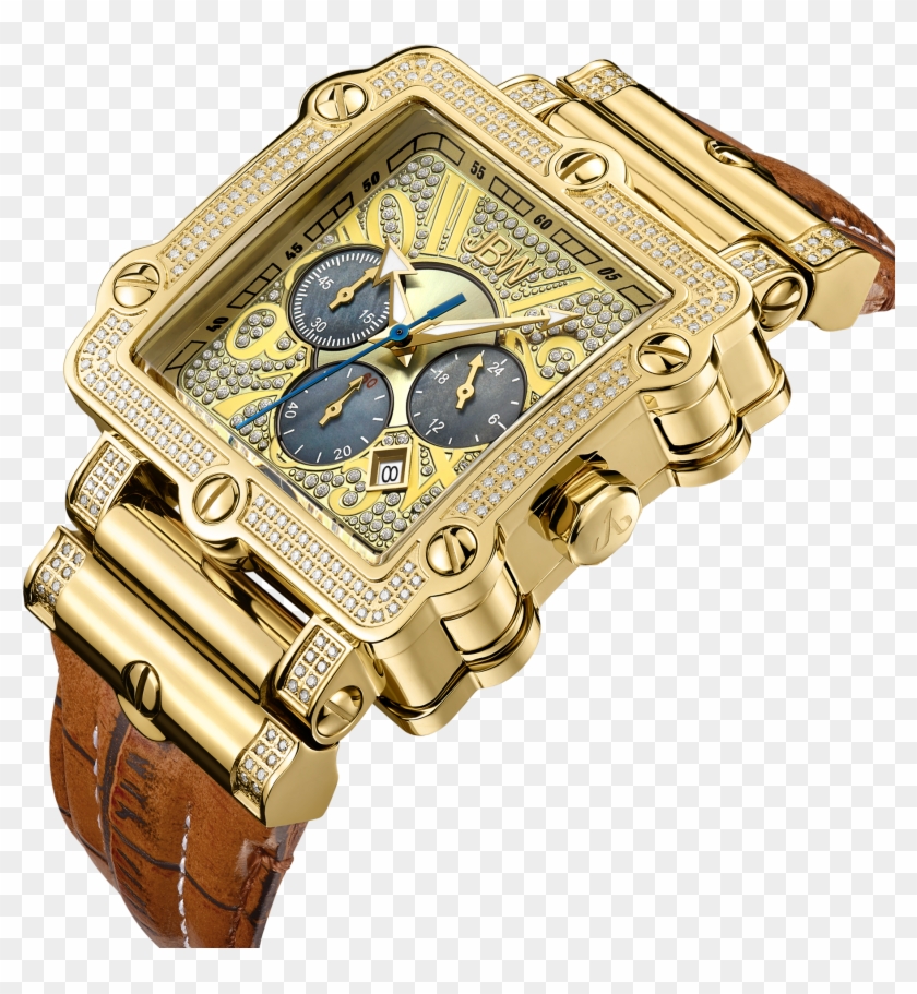 Jb 6215 238 A - Jbw Phantom Men's 238 Diamond Leather Band Watch Jb #1121844