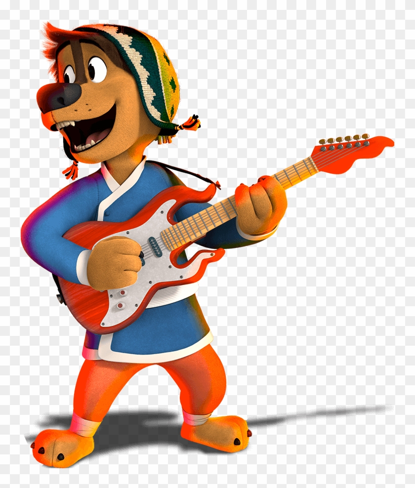 Rock - Bodi - Cartoon Dog Playing Guitar - Free Transparent PNG Clipart  Images Download