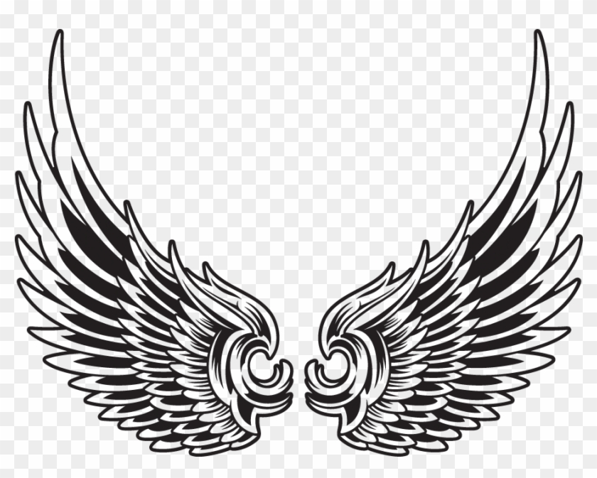 Original Art, Wings, Draping - Eagle Wings Vector Tattoo #1121970