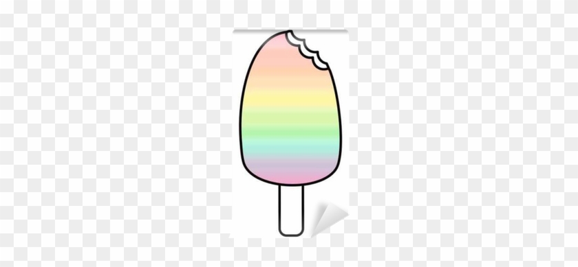 Cute Cartoon Rainbow Watercolor Bitten Ice Cream Illustration - Ice Pop #1122141