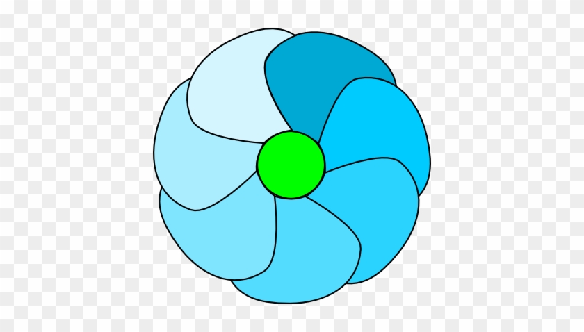 Cyan Flower Vector - Cyan Flower Vector #1122155