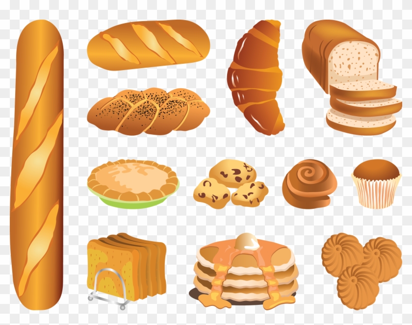 Bakery Bread Pastry Clip Art - Bread And Pastry Vector #1122258