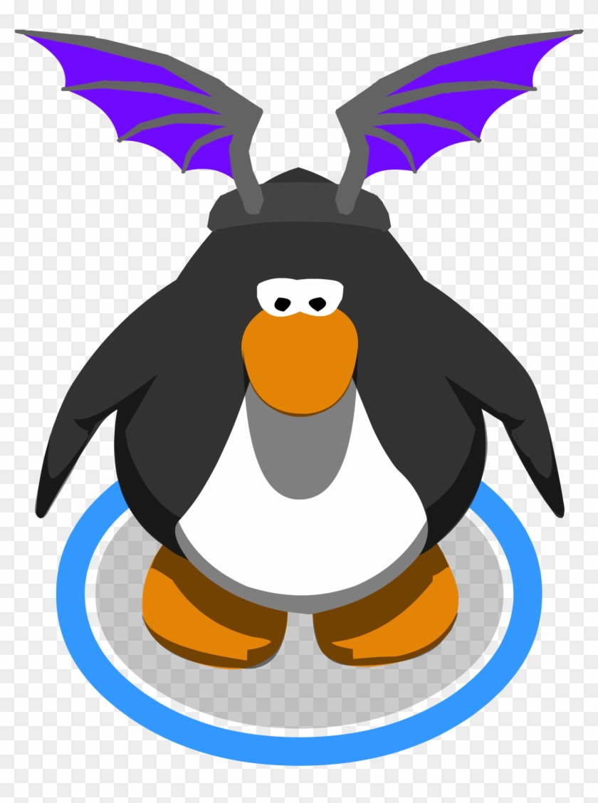 Purple Bat Wings In-game - Club Penguin 10th Anniversary Hat #1122513