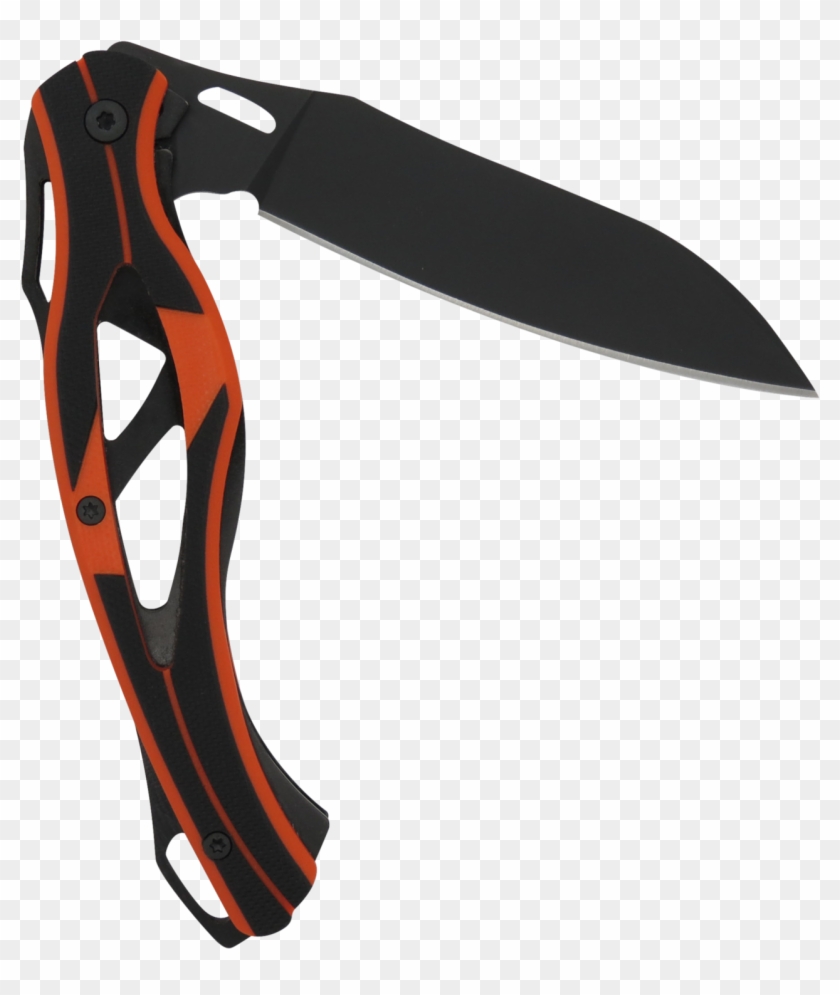 Ar1890 Titanium Black & Orange G10 Handle Flipper Knife - Red #1122675