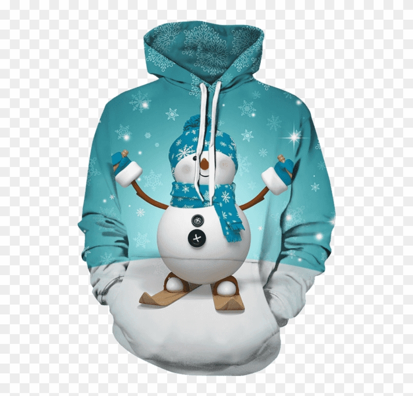 Zaful 3d Snowman And Snowflake Print Pullover Hoodie - Cheap Shower Curtain Skiing Snowman Printed Waterproof #1122686