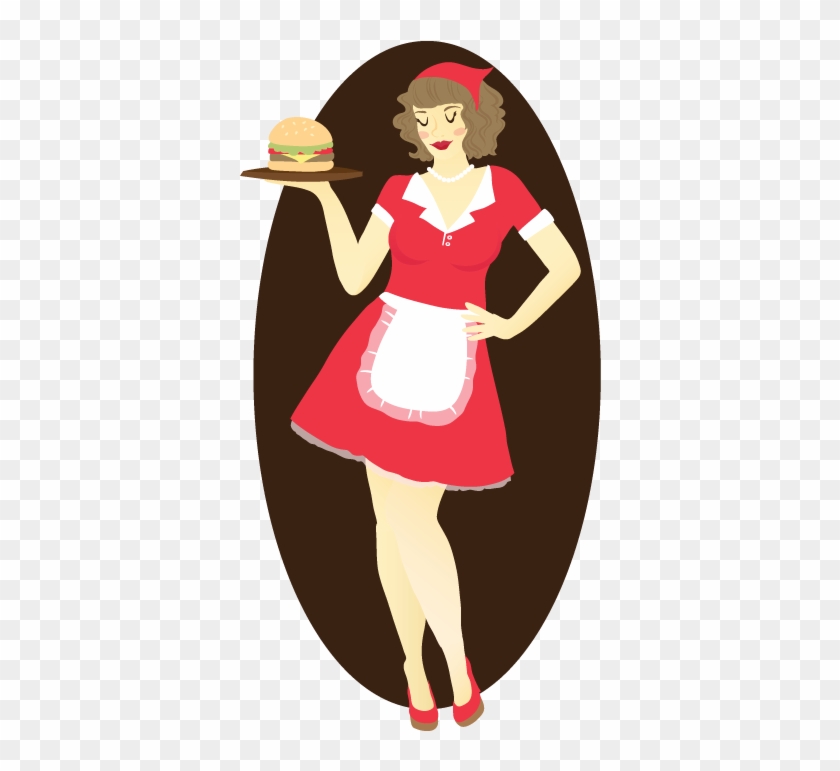 Retro Waitress By Rawr Its Ash - Digital Art #1122724